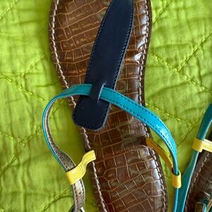 Sam Edelman Blue and Yellow Sandals